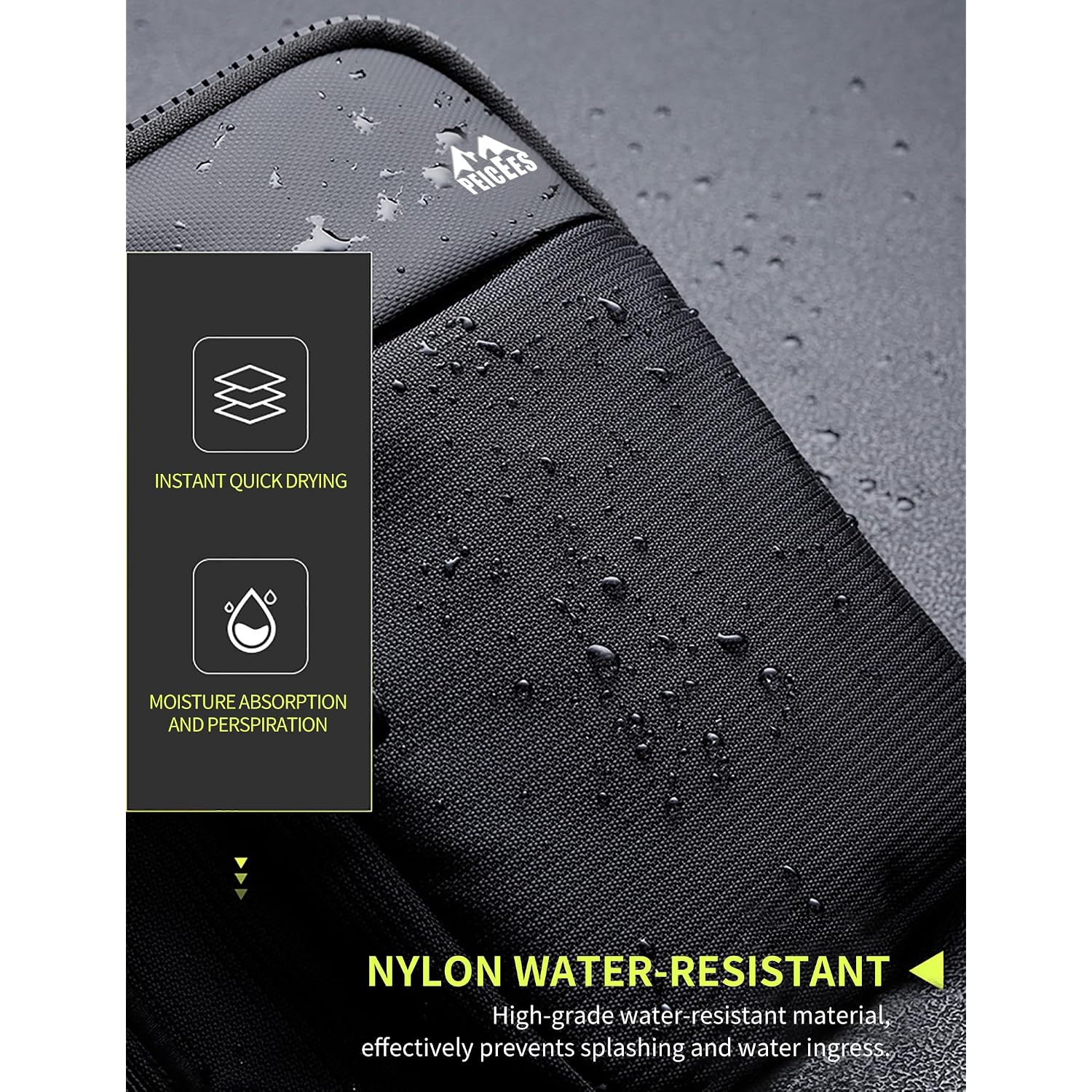 Peicees Mini Crossbody Sling Bag Dual Pocket Water Resistant Running Phone Holder Chest Shoulder Bag For Men Women Travel Gym