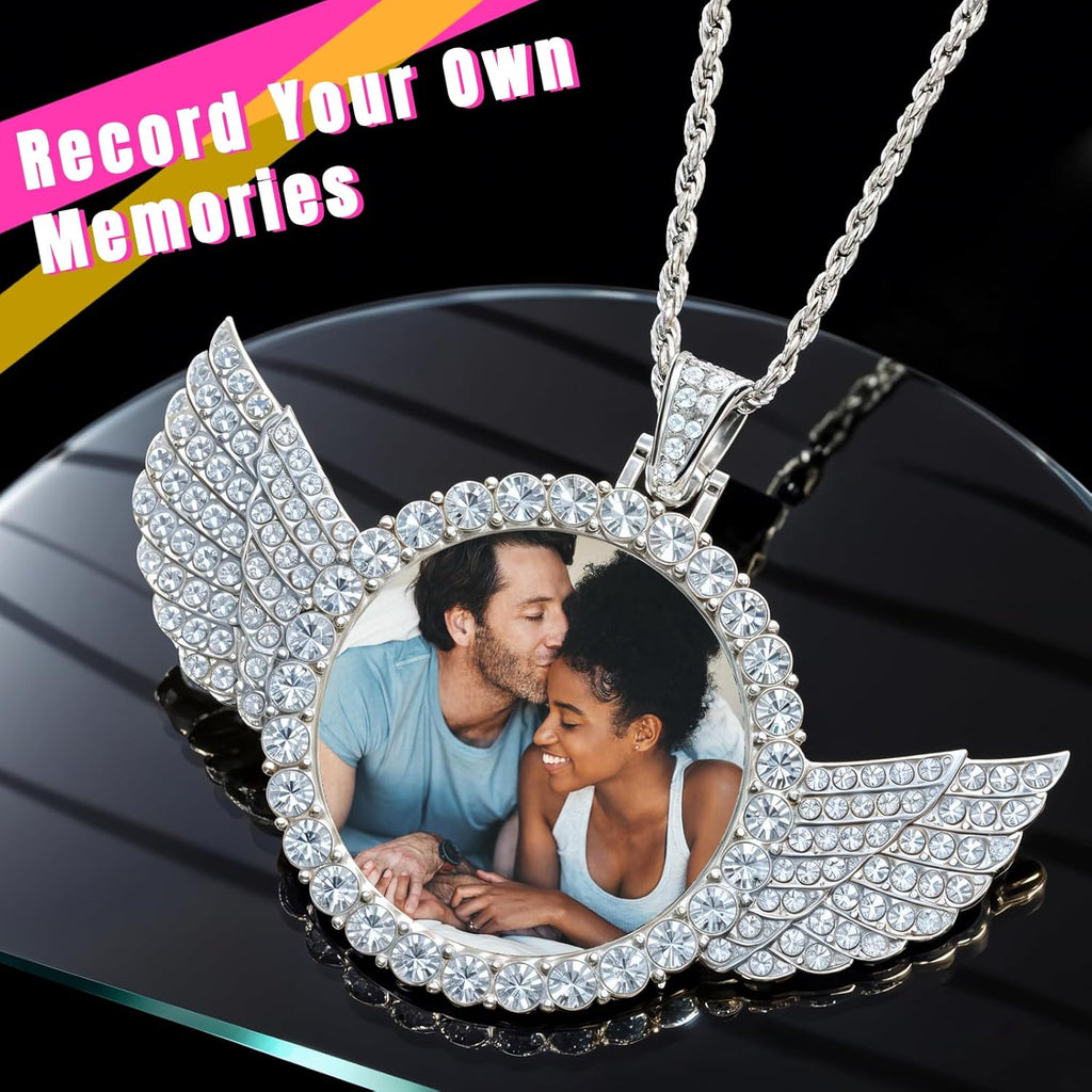 Custom Circle Chain with Picture, Photo Necklace for Men Women, Personalized Picture Pendant, Customized Memorial Gifts for Christmas Birthday Anniversary Family