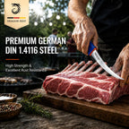 Dragon Riot 3 Pcs Butcher Knife Set, Stainless Steel Boning & Carving Knives, Sharp Kitchen Cutlery For Meat Cutting Trimming, Perfect For Home Kitchen, Outdoor Camping Bbq & Holiday Gift