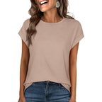 ANRABESS Womens Tops Summer Cap Sleeve Basic Tee Shirts 2026 Trendy Loose Fit Casual Dressy Business Work Tshirts Clothes