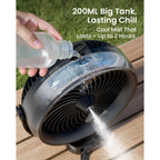 Koonie 8'' 10000Mah Battery Operated Misting Fan With Max. 48 Hrs Runtime | Portable Mist Desk Fan With Clip, 3 Speeds, 2 Spray Modes, 200Ml Tank For Golf Cart Home Office Travel Camping Stroller