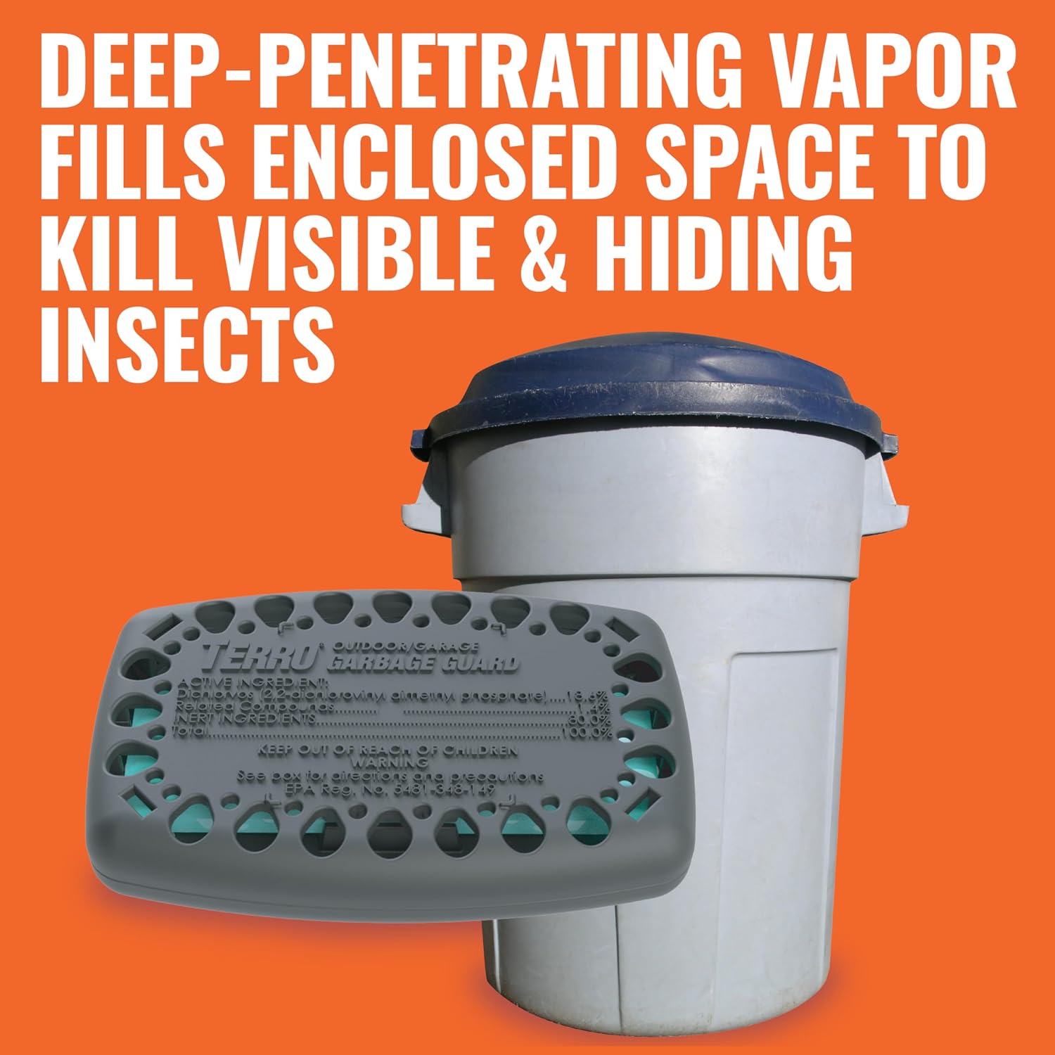 Terro Garbage Guard Trash Can Insect Killer, 1-Pack | Kills Flies, Roaches, Maggots, Beetles, And Insects, 4-Month Long-Lasting Protection For Outdoor Pest Control & Bug Barrier