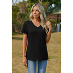Zeagoo Womens Tops Summer Casual Short Sleeve Tshirts Business Basic Spring V-Neck Shirts Outfits S-3Xl