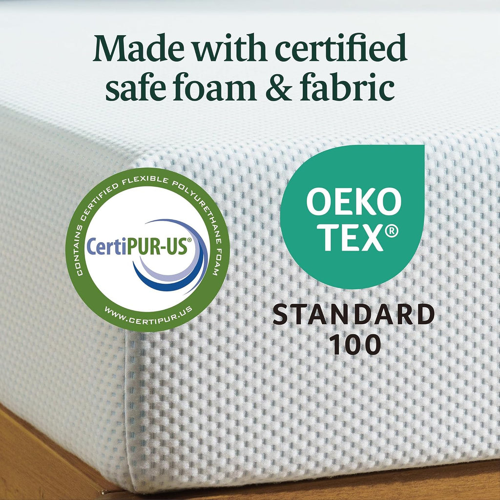 Zinus 8 Inch Green Tea Cooling Memory Foam Mattress [New Version], Twin, Fiberglass Free, Medium Firmness, Cooling Gel Foam, Certified Safe Foams & Fabric, Mattress in A Box