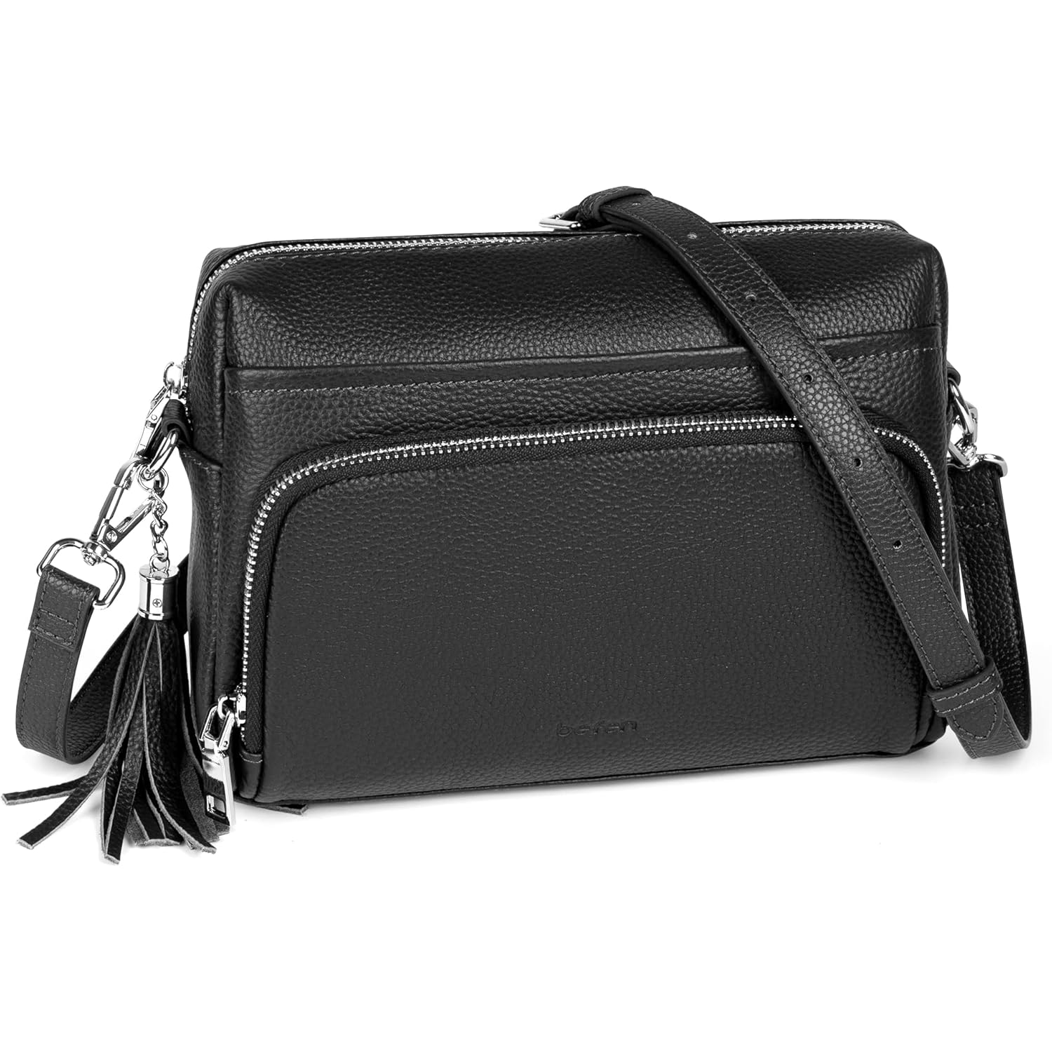 befen Genuine Leather Crossbody Purses for Women Small Crossbody Bags Purse with Built in RFID Blocking Wallet