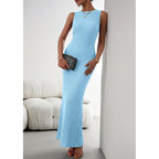 Prettygarden Women'S 2026 Summer Casual Maxi Dresses Ribbed Knit Sleeveless Bodycon Elegant Going Out Beach Vacation Clothes