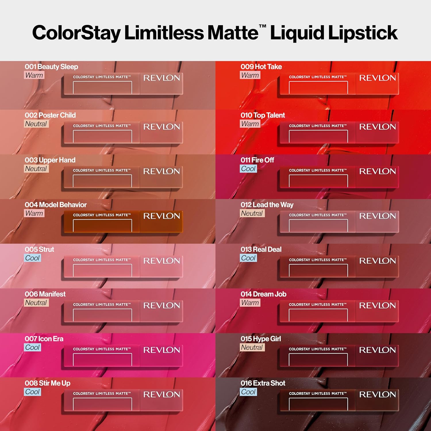 Revlon Colorstay Limitless Matte Liquid Lipstick, Vegan Formula, No-Budge, Longwear Lip Color, Long Lasting, Lightweight/Comfortable, Waterproof, 010 Top Talent, 0.17 Fl Oz