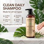 Pura D'Or Clinically Formulated Biotin Shampoo - Daily Hair Care Routine For Thinning Hair - 2X Concentrated 17+ Key Herbal Blend Hair Thickening Products For Women & Men, Botanical Zen Scent 16 Fl Oz