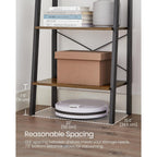Vasagle Barnet Collection - Ladder Shelf, Bookshelf, Storage Rack, Modern Bookcase For Living Room Home Office Kitchen, Steel Frame, 4-Tier, 22-Inch Wide, Rustic Brown And Ink Black Ulls44X