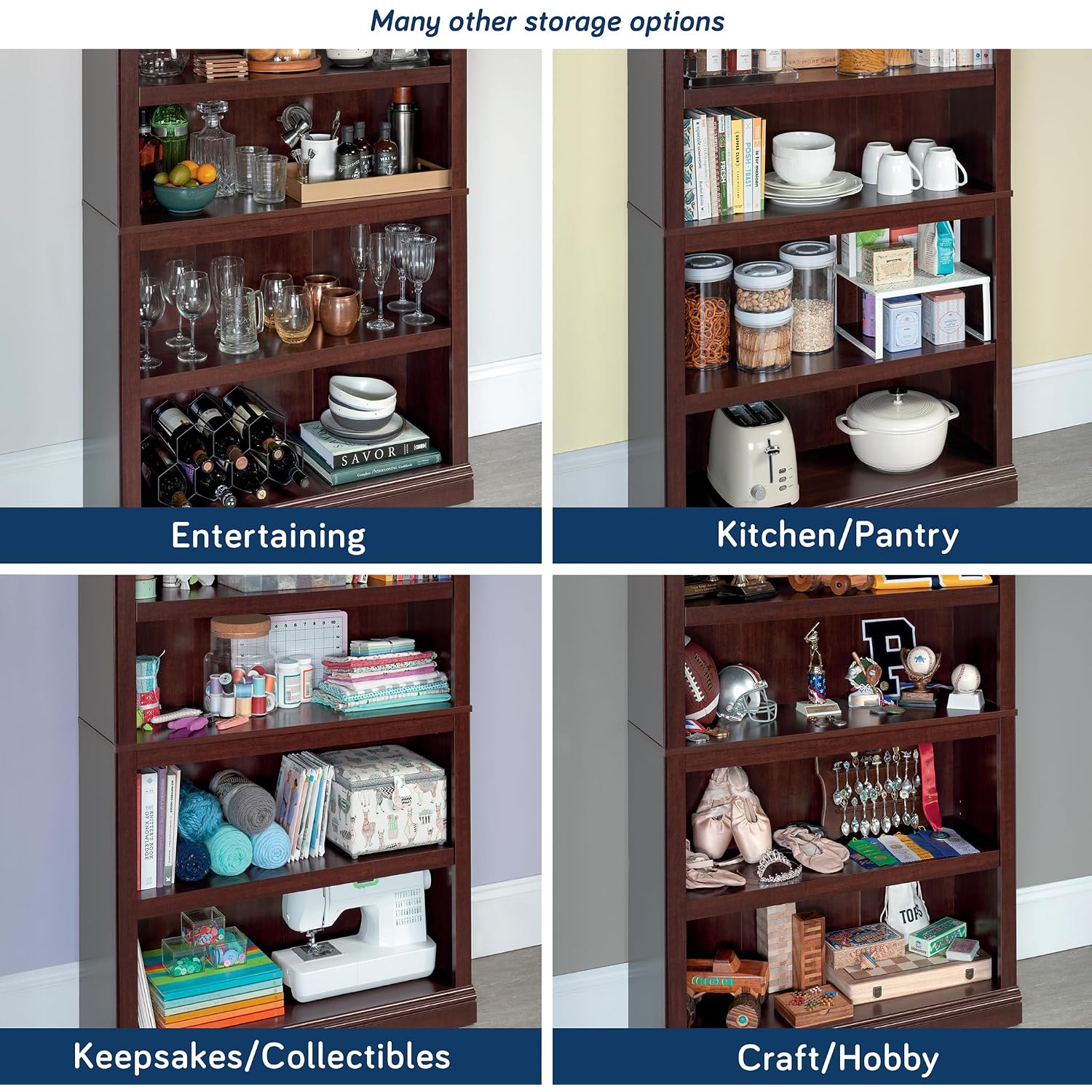 Sauder Miscellaneous Storage 5-Shelf Bookcase/ Book Shelf, Select Cherry Finish