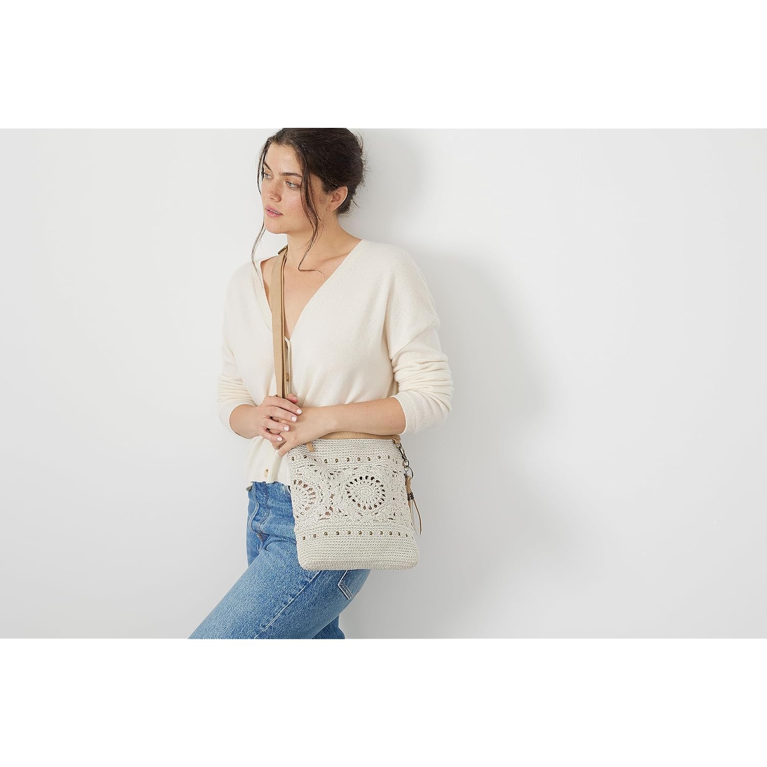 The Sak Lucia Crossbody Bag In Crochet, Convertible Purse With Adjustable Shoulder Strap