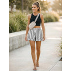 Womens Casual Drawstring Shorts Summer Elastic Waist Shorts Pocketed Pants