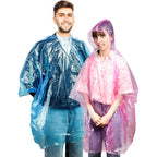 20 Pack Disposable Rain Ponchos For Adults, Clear Plastic Emergency Raincoats With Hood, Individually Wrapped Bulk Rain Ponchos Waterproof Family Pack Camping