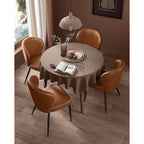 Vasagle Ekho Collection - Dining Chairs Set Of 2, Upholstered Kitchen Chairs, Comfortable Seat, Synthetic Leather With Stitching, Mid-Century Modern, Easy Assembly, Living Room Lounge, Caramel Brown