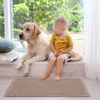 ZALL Tan Waffle Bath Mat,Super Absorbent Non Slip Bathroom Rug,Brown 18x30inch,Machine Washable Ultra Soft Floor Mats