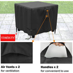 Propane Fire Pit Cover Square 30 Inch, Waterproof Heavy Duty 600D Gas Fire Pit Table Cover 30 X 30 X 25 Inch, Fit 28-30 Inch Firepit Table, All-Weather Protection For Patio Fire Table