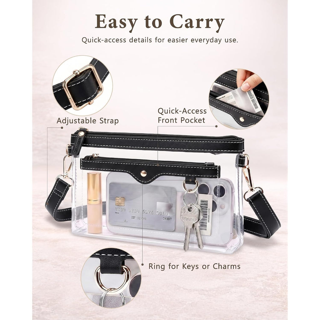 Small Clear Bag For Stadium Events, Stadium Approved Clear Purse For Women,