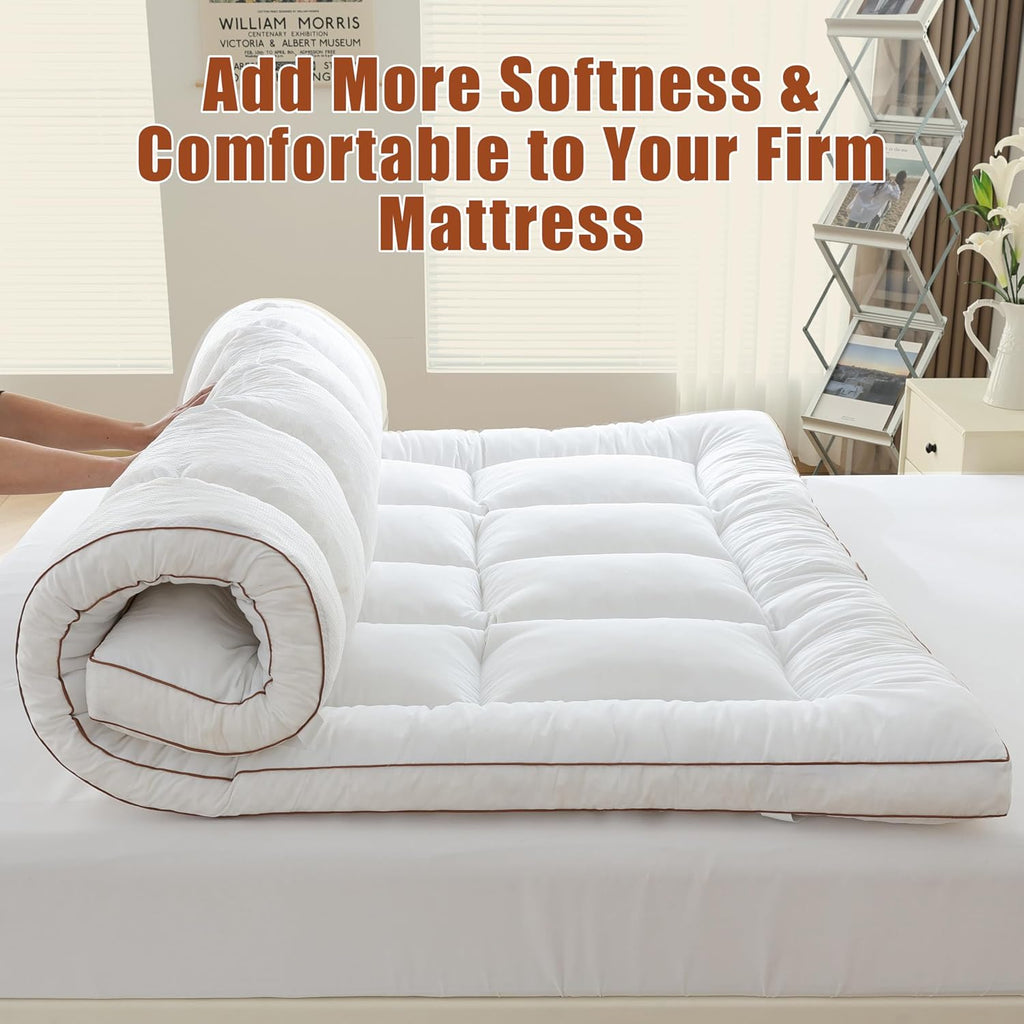 Whatsbedding 3 Inch Memory Foam Mattress Topper (Queen, 60X80), 1700 Gsm