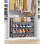 Kitsure Shoe Rack For Closet, Sturdy Shoe Storage For Entryway, Space-Saving Shoe Rack Small And Shoe Shelf, 27.6" Wide, Black