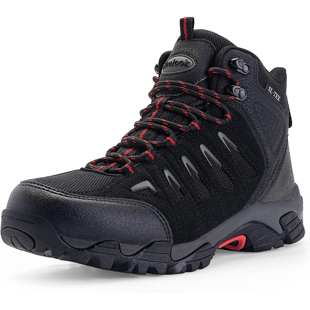 Men'S Waterproof Hiking Boots Non-Slip Lightweight Mid Top Ankle Boot Breathable Hiker Trekking Shoes