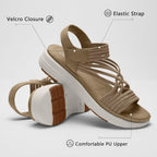 Vilanva Women'S Comfortable Walking Sandals With Elastic Strap Light Weight Casual Summer Sandals For Trendy Footwear