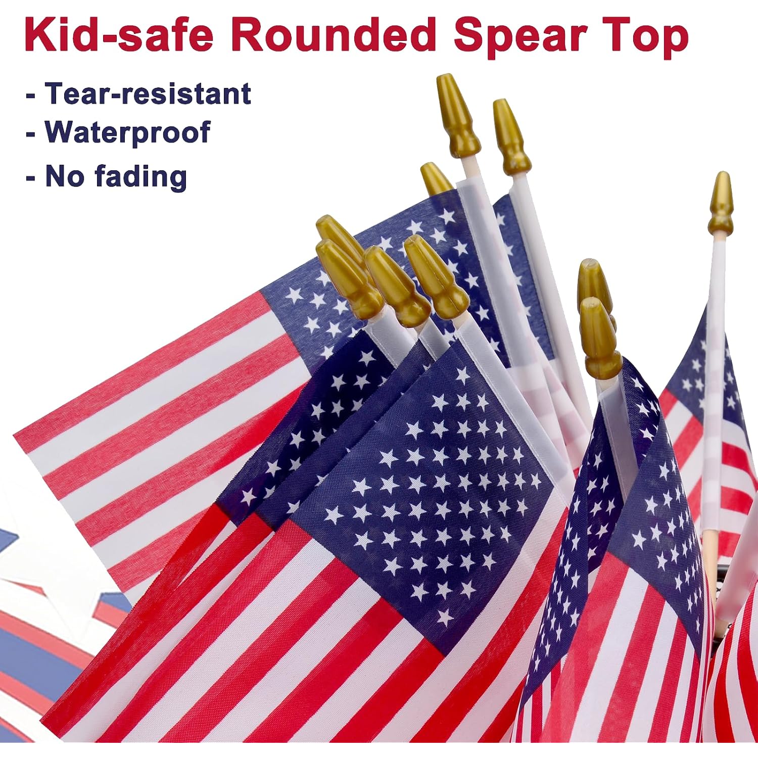 12 Pack Small American Flags - 4X6 Inch Mini Usa Hand Held Stick Flag With Safety Spear Top, 250Th Anniversary, Memorial Day, Outdoor 4Th Of July Decorations, Veteran'S Day Patriotic Decor