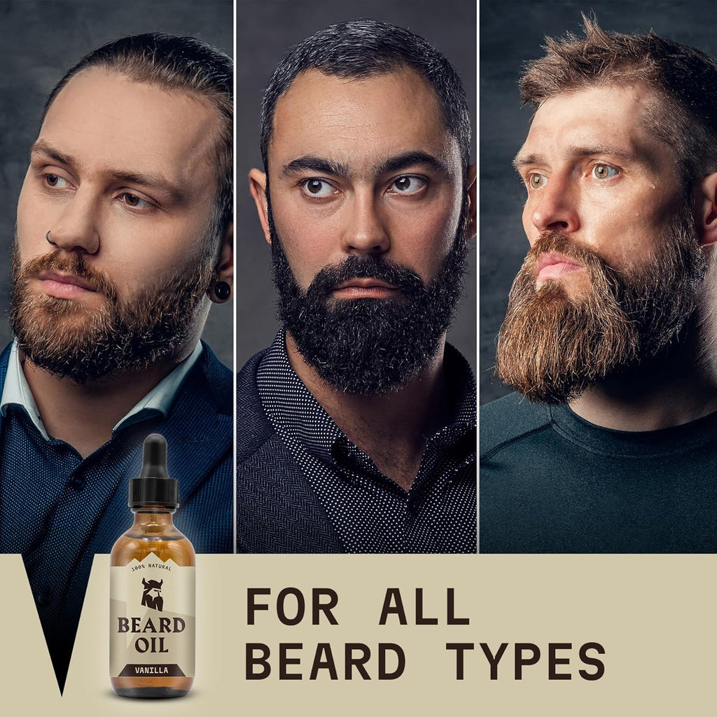 Striking Viking Vanilla Beard Oil for Men - Naturally Derived Conditioner with Argan & Jojoba Oils for Softening, Moisturizing and Growth (2 Oz)