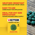Victor Rodent Killer, 4 Lb Fish-Flavored Bait Balls, Mouse Poisoning Bait | Rat Poison For Indoor & Outdoor Use, Mice Killer, Effective Pest Control For Rats, Mice, Voles, Weather-Resistant Rodent Bait