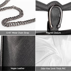 Joryin Women'S Stadium Approved Crossbody Bag For Women, Small Clear Bag Shoudler Purse With Chain Strap