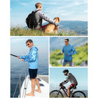 Fisheal Men'S Performance Fishing Hoodie Shirt - Upf 50+ Uv Sun Protection Long Sleeve Shirts With Mesh Face Mask