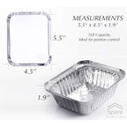 55 Pack - Small Foil Pans with Lids - To Go Food Containers with Lids 1lb Mini Aluminum Pans Freezer Safe Foil Take out Trays Heat proof Aluminum Meal Prep Containers 5.5x4.5x1.9 in