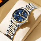 Olevs Luxury Ladies Watches,Women'S Watch With Day And Date,Female Watch For Small Wrist,Gold Stainless Steel Watches For Women,Easy Read Ladies Wrist Watches Waterproof（Adjustable Strap
