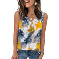 OFEEFAN Tank Top for Women Loose Fit Sleeveless Shirts V Neck Summer Clothes Ruched Women's Tees and Tanks Curved Hem