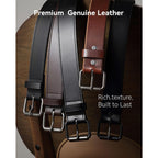 Chaoren Work Belts For Men, Leather Belt Heavy Duty For Daily Wear | Genuine Leather, Solid Buckle, Casual Wear, Everyday Dress, Gift Box