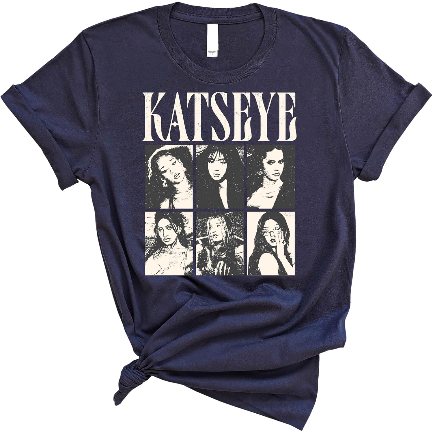 Katseye Vintage Style Photo Collage T Shirt Retro Pop Culture Casual Streetwear Tee