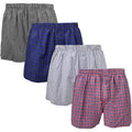 Falari 4-Pack Men'S Boxer Underwear, 100% Cotton, Premium Quality, One-Button Fly