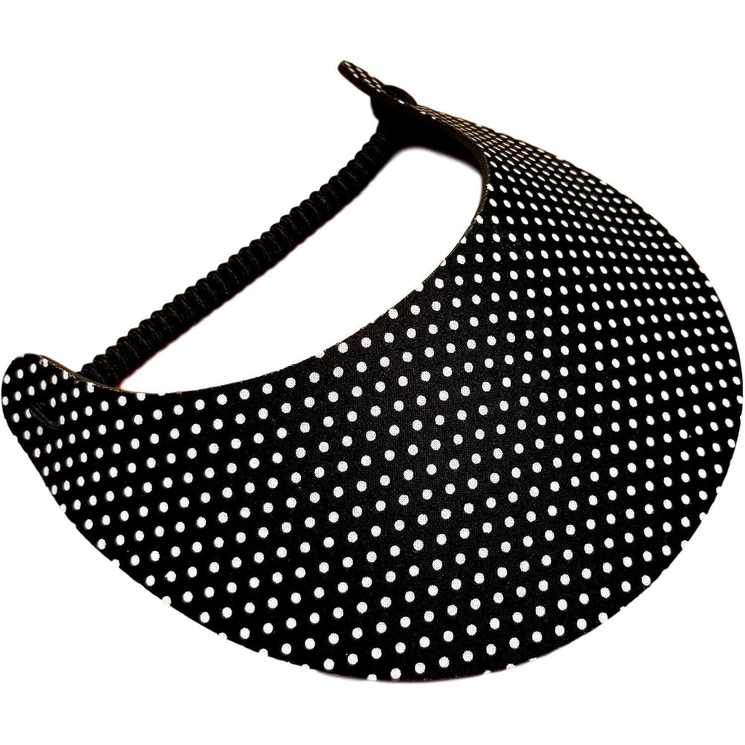 Women's Black White Design Lightweight Packable Foam Visor for Sun Protection and Outdoor Activities