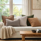 Miulee 20X20 Inch Decorative Pillow Covers For Couch Bed Set Of 2 Textured Boucle Neutral Throw Pillow Covers Natural Beige Ivory Accent Solid Pillowcases Sofa Living Room Home Decor