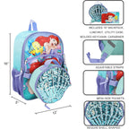 The Little Mermaid 16" 5-Piece Backpack And Lunchbox Set