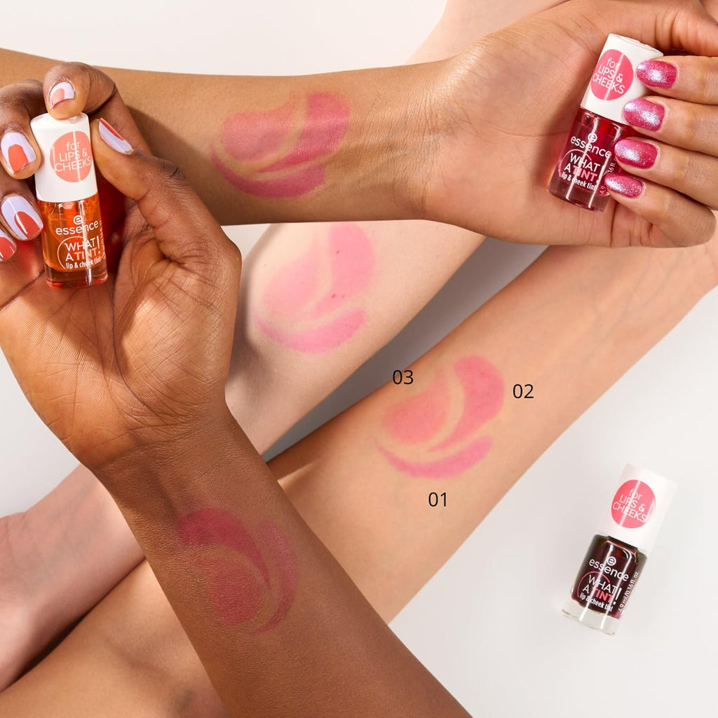 essence | What a Tint! Lip & Cheek Tint | Long-Lasting Liquid Blush & Lip Stain | Non-Sticky & Kiss-Proof | Vegan & Cruelty Free (01 | Kiss from a Rose)