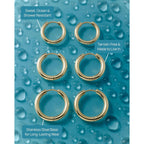 PAVOI Waterproof Hoop Earrings Set for Women - Stainless Steel Multi-Pack with Cubic Zirconia - Small & Chunky Huggie, Thin Hoops, Cascade Graduated Styles - Trendy Fashion Piercing Jewelry