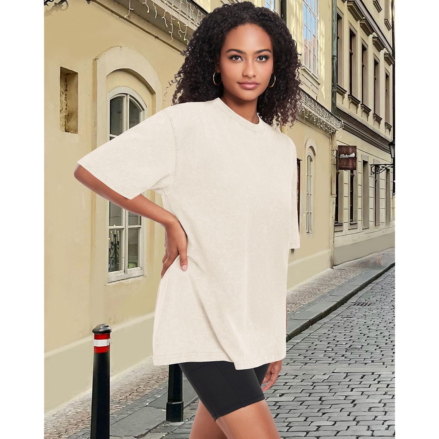 Oversized Tshirts For Women Short Sleeve Crew Neck Vintage Washed Basic Loose Casual Tees 2026