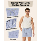 Maamgic Men'S 5/7 Inch Seersucker Shorts Casual - 6 Pockets Mens Summer Dress Drawstring Stretch Quick Dry Work Beach Shorts