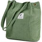 Corduroy Tote Bag Cute Tote Bags For Women Shoulder Bag With Inner Pocket For Work Beach Travel And Shopping Grocery