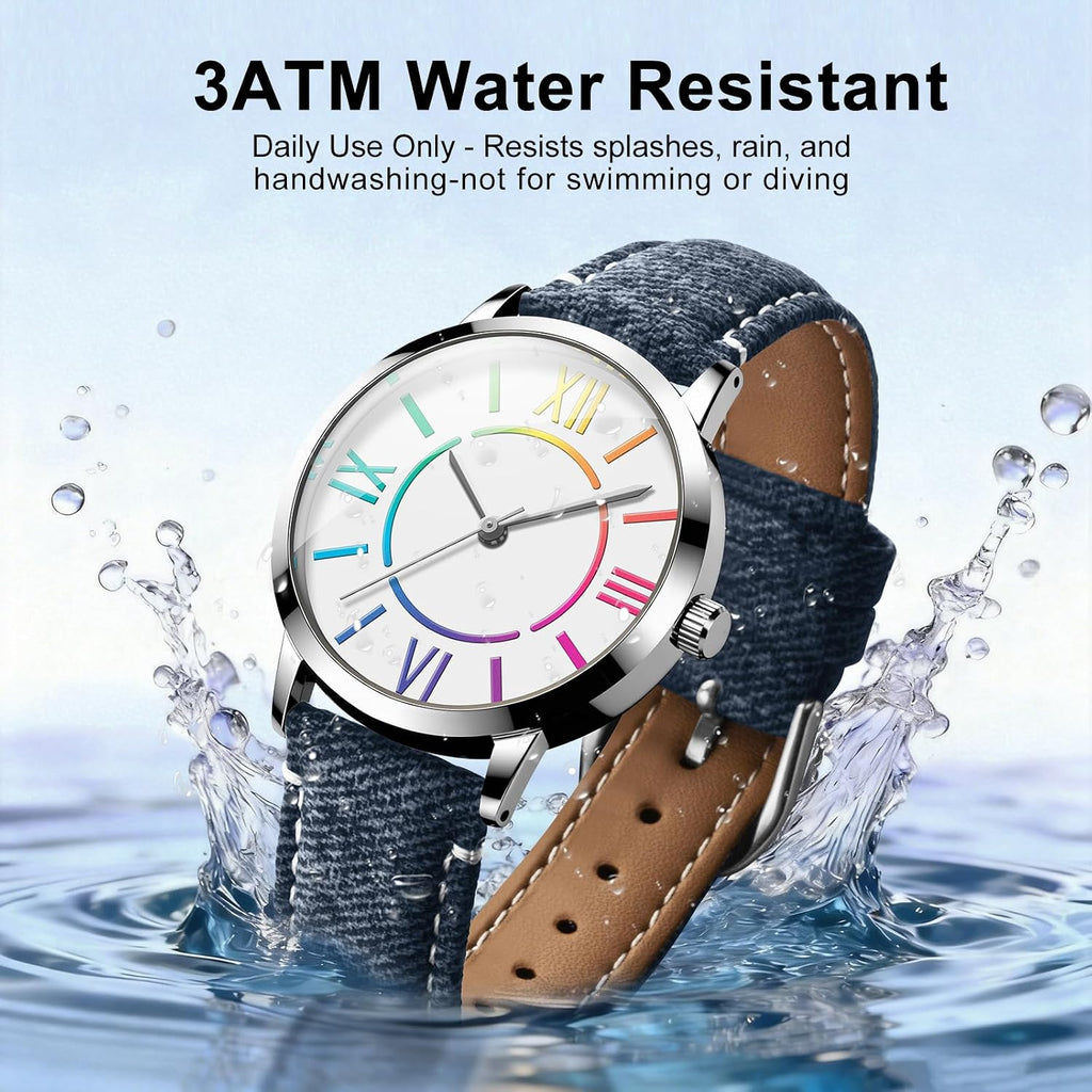 Bisley Fashion Analog Watch For Women Colorful Roman Numerals Watch Waterproof