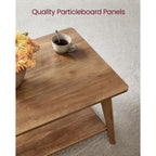 Vasagle Maezo Collection - Coffee Table, 2-Tier Center Table With Storage, Tapered Legs, Curved Transitions, 21.7 X 39.4 X 17.7 Inches, Easy To Assemble, For Living Room, Honey Brown Ulct249K01