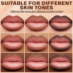 HOSAILY 3 Colors 2 in 1 Lip Liner Set, Matte Nude Dark Brown Red Lip Liner Lipstick Plumping Smooth Creamy Lip Combo, High Pigmented Long lasting Light Brown Ombre Lips Stain Pencil Effect Makeup