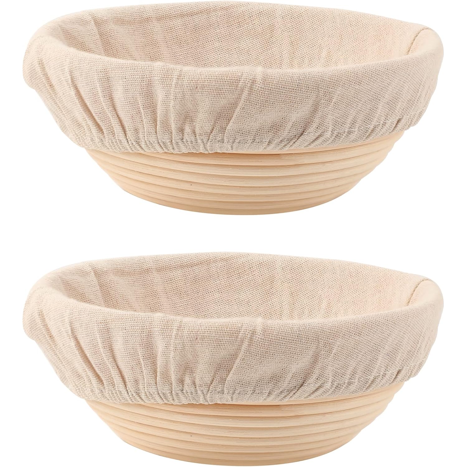 Doyolla Bread Proofing Baskets Set Of 2 8.5 Inch Round Dough Proofing Bowls And Liners Perfect Home Sourdough Bread Baking Supplies