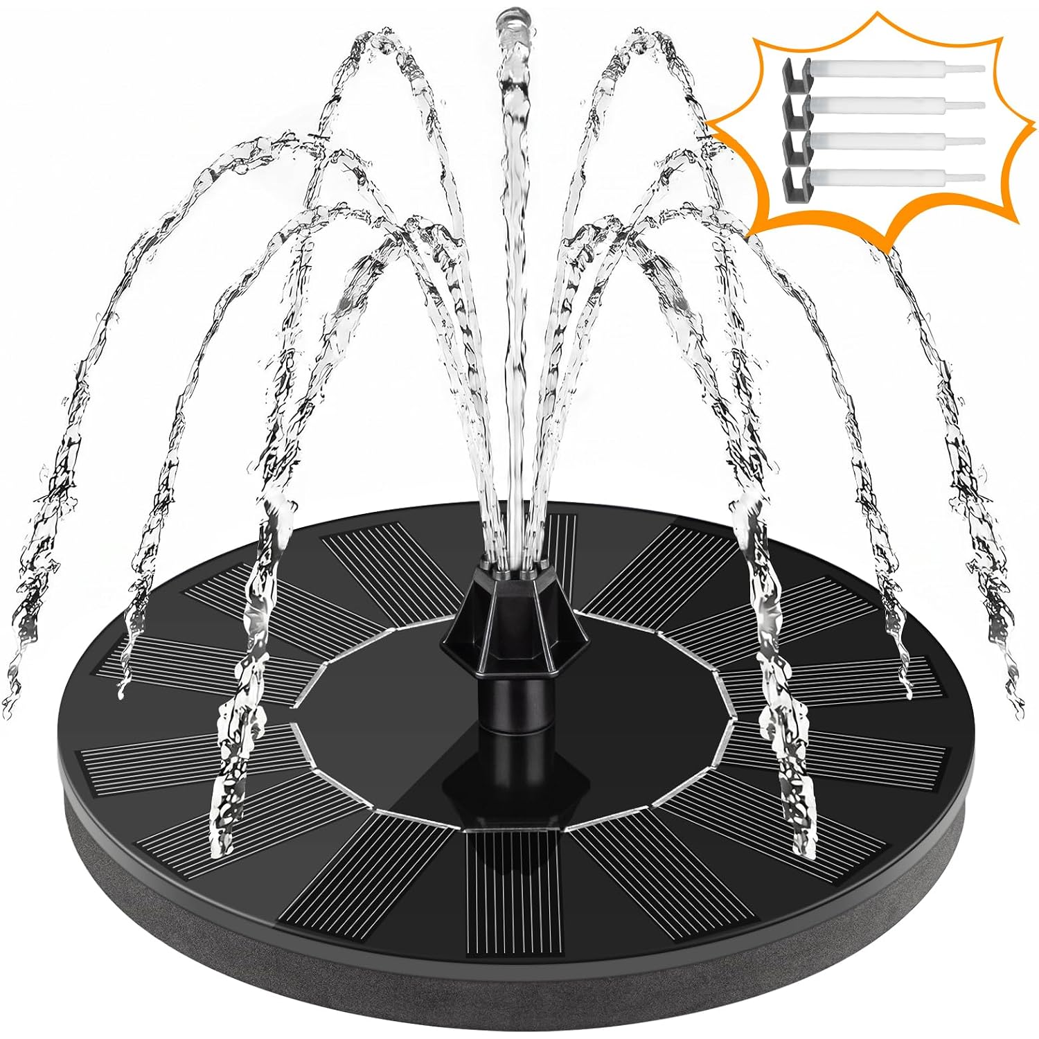 Mademax 1W Solar Bird Bath Fountain Pump, Solar Fountain, Free Standing Floating Solar Powered Water Fountain Pump For Bird Bath, Garden, Pond, Pool, Outdoor