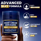 Night Cream For Women Anti Aging - Night Moisturizer For Face With Retinol, Peptides, Niacinamide - Anti-Wrinkle, Firming & Hydrating Skin Care - Fragrance-Free, Non Greasy Overnight Face Cream